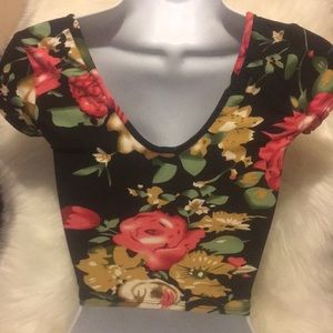 Flowers crop top (size s)